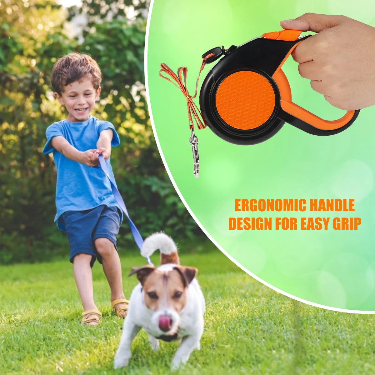 8M Einziehbare Hundeleine Hochleistungs-Haustier-Walking-Leine mit starkem reflektierendem Band, rutschfestem Griff für kleine, mittelgroße, große Hunde