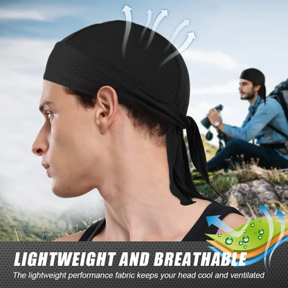 Schnell trocknendes Bandana Doo Rags Cap für Sommer Atmungsaktiv zum Radfahren Sport geeignet  Piratenhut Kopfwickel für Männer