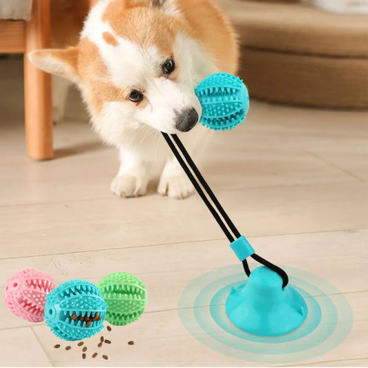 Hund Kauball Spielzeug für aggressive Kauer Spielzeug als Futterspender Saugnapf  Spielzeug und Zähne reinigen