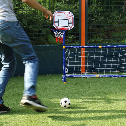 Kinder Outdoor-Sportfußballtor Zwei-in-Eins-Anzug Jungen und Mädchen Basketballständer Tragbares Fußballtor Plastikspielzeug