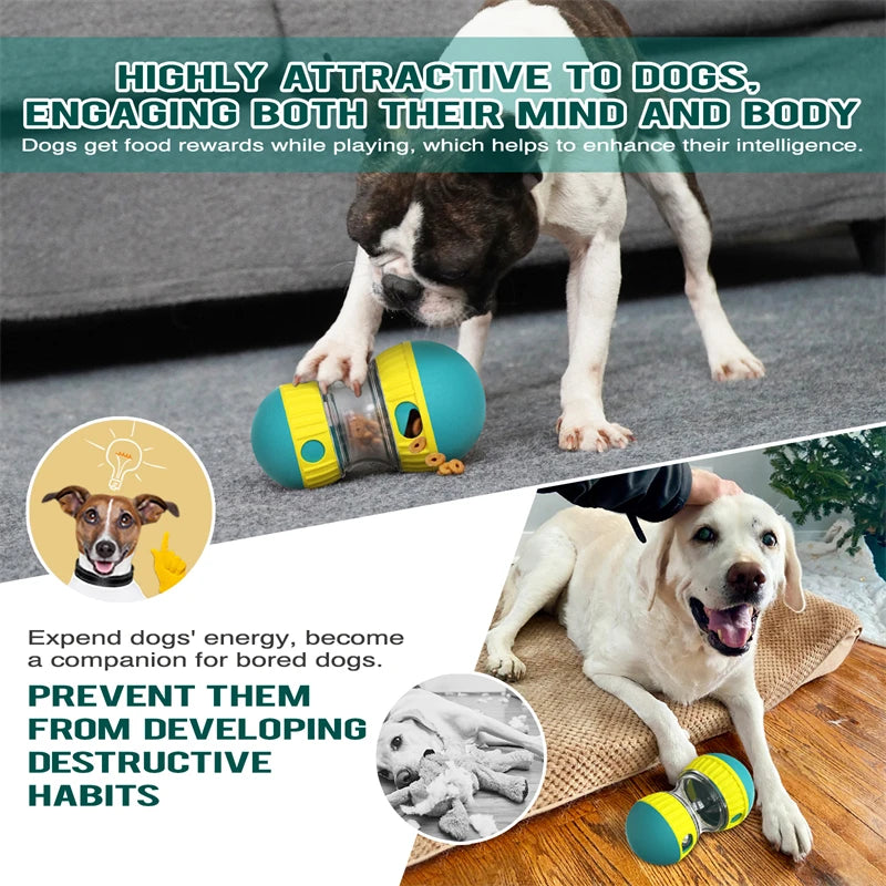 Hund Spielzeug Tumbler Leaky Food Ball Ellipsenbahn Rollball Langsames Füttern schützt den Magen Erhöhen Sie die Intelligenz Haustierbedarf