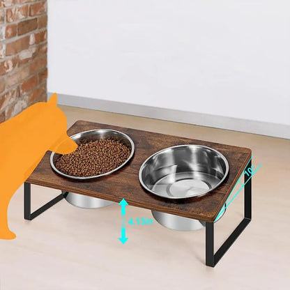 Haustiernapfständer Erhöhter Haustiernapf Doppelfach Haustiernapf Set mit erhöhtem Ständer für Katzen Hunde Langlebig Edelstahl für Haustiere